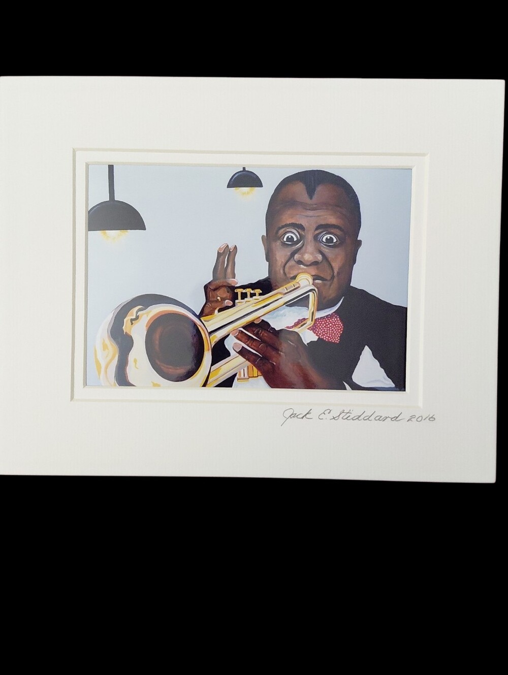 Louis Armstrong Art Print by Jack E.  Stiddard 5x7/8x10 Mat   ✨️PRICE FIRM✨️